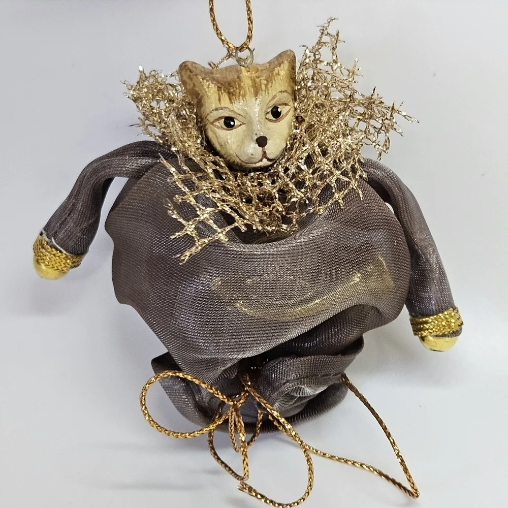 NEW VINTAGE Katherine's Collection Cat Bell Silver Bag Ornament Wayne Kleski